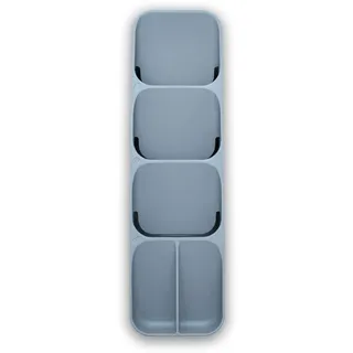 Intirilife Besteckkasten Schubladen Organizer aus Kunsstoff in Grau - 40 x 11 x 5.5 cm - Einsatz für Schubladen für Besteck Kochutensilien