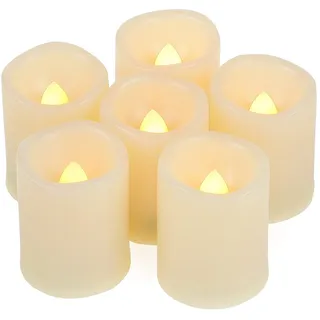 CANDLE IDEA LED-Votivkerzen, flammlos, flackernd, batteriebetrieben, mit Timer, 6 Stunden an und 18 Stunden aus pro Zyklus, LED-Teelicht, für Halloween-Kürbis, Weihnachten, Dekoration