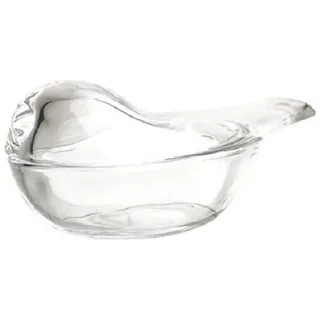 Schmuckschatulle Glas Glasvogel Figur Deko Schmuckkästchen, Mini Klarglas Schmuckkasten mit Deckel, Retro Schmuck Aufbewahrungsbox für Ringe Ohrringe Ketten von Damen (Transparent)