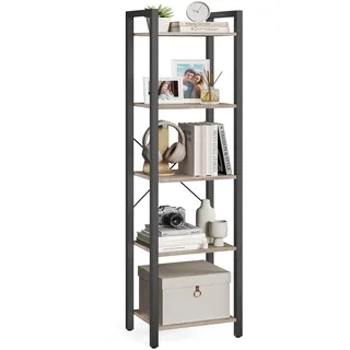 VASAGLE Bücherregal 30 x 40 x 153 cm Greige meliert/Tintenschwarz
