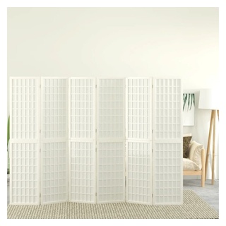 vidaXL Raumteiler 6-tlg. Paravent Japanischer Stil Faltbar 240x170 cm Weiß, 1-tlg. weiß 240 cm x 170 cm