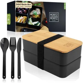 Moritz & Moritz Bento Box Japanisch – Perfekte Lunchbox für Erwachsene und Kinder - Brotdose mit Fächern – Ideal für die Arbeit, Schule und Unterwegs