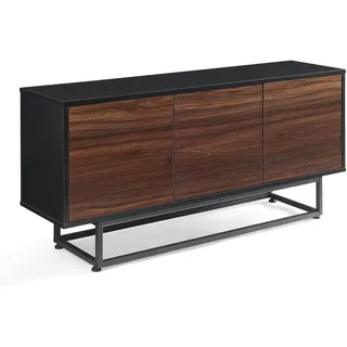 [en.casa] Boxholm 120 x 55 x 30 cm Schwarz/Walnussoptik
