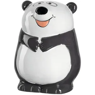 LEONARDO Bambini Panda Spardose, Keramik Sparschwein mit Schlüssel, Geschenk für Kinder Jungen Mädchen, 12,2 cm, schwarz weiß bunt, 039197