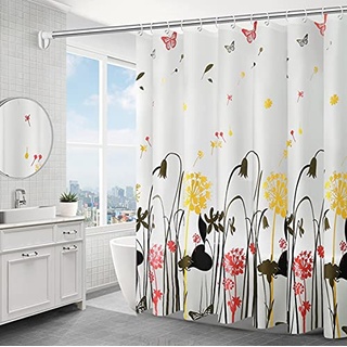 mumbi Duschvorhang Vorhang Dusche Duschvorhänge 180x200 Badewannenvorhang Ersatzvorhang Blumenwiese