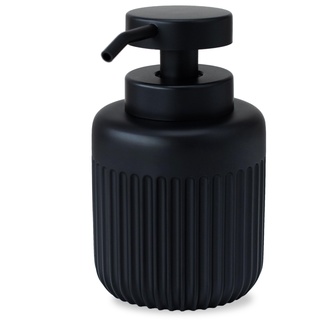 BISHBASH® Seifenspender schwarz matt – Pumpspender in bruchfestem Design - Seifenspender für Küche - Spülmittelspender nachfüllbar mit großem Pumpkopf für leichtes Drücken!
