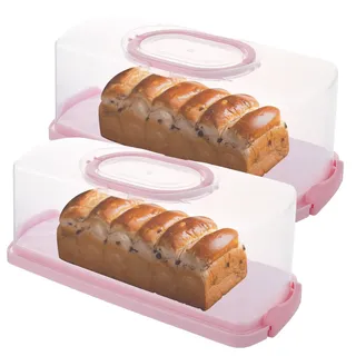 ASelected 2 Stück Kuchenbehälter Transportbox mit Tragegriff, Transportbox mit Deckel, 35 x 16 x 13.3 cm