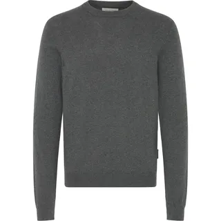 Strickfleece-Pullover CASUAL FRIDAY "Strickpullover CFHalfdan", Herren, Gr. L, grau (dunkelgrau melange), Obermaterial: 95% Baumwolle CO. 5% Kaschmir WS., Pullover