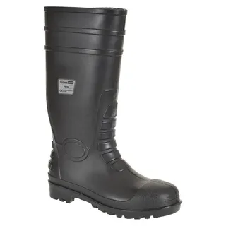 PORTWEST Klassik Sicherheitsgummistiefel Schwarz 44