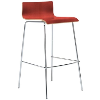 Mauser Sitzkultur Barhocker, mit Lehne, Designer Barstuhl für Kücheninsel, Bistrostuhl Rot, H: 91cm rot