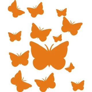 Indigos UG - Wandtattoo Wohnzimmer - Wandaufkleber Schmetterlinge 80x79 cm orange w070 - Aufkleber Kinderzimmer Schlafzimmer Küche Badezimmer Büro Dekoration