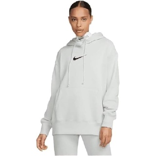 Nike Damen NSW Phnx FLC Knochen Po HDY Ms T-Shirt, Light Silver/Black, XS