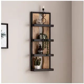 FineBuy Wandregal 30 x 10 x 80 cm Braun