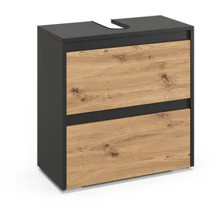 Vicco Waschbeckenunterschrank Majest 60,1 x 62 cm mit 2 Schubladen Anthrazit/Artisan