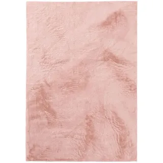 benuta Kunstfellteppich, Rosa, Kunststoff, Rechteckig, 140x200 cm, pflegeleicht, Teppiche & Böden, Teppiche, Fellteppiche