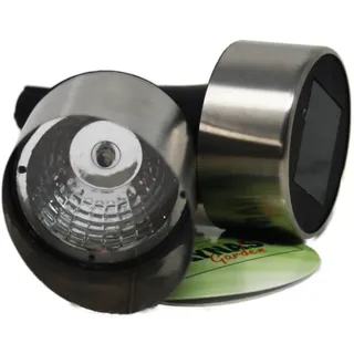 KYNAST GARDEN LED Solar Spot Strahler Kunststoff spritzwassergeschützt IP44 Erdspieß Silber