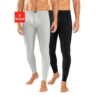 Lange Unterhose H.I.S Gr. XL, 2 St., grau (grau, meliert, schwarz) Herren Unterhosen Sportunterwäsche