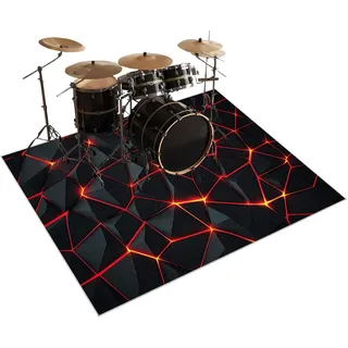 Qesjodfu Schlagzeug Teppich E Drum mit Schallschutz, Schlagzeugteppich Schallschutz rutschfeste Teppich Schalldämmend Antivibrationsmatte Drum Teppich Trommelmatten-Teppich Drumteppich 180 x 160 cm