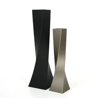 Designer Vasen-Set – Dekorative Blumenvasen aus Bio-Kunststoff (Schwarz & Kupfer)