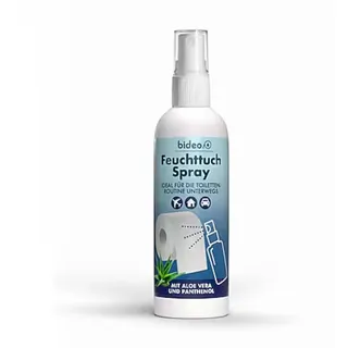 bideo® Feuchttuchspray 100ml - Hygienische Reinigung mit nur einem Sprühstoß auf das Toilettenpapier (100ml – 1er Set)