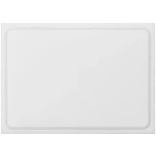Muvell Schneidebrett Kunststoff HDPE500 | Weiß 35x25x2 cm | Schneidbrett | Gastro Profi HACCP Milch & Backwaren Küchenbrett | 1 Seite mit Saftrinne |