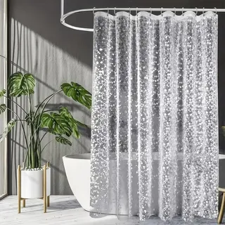 Duschvorhang Transparent 180x200 cm, Duschvorhang Antischimmel Durchsichtig