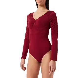belly cloud Damen Formender Figurformender Langarm Body, Rot (Bordeaux 200), 46 (Herstellergröße: XXL)