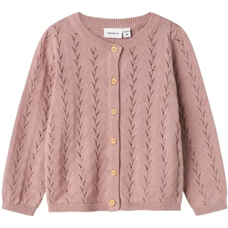 NAME IT Mädchen Nmfbanni Ls Knit Card Noos Strickjacke, Deauville Mauve, 80 EU - 80