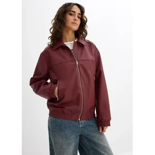 bonprix Oversize Lederimitat-Jacke, rot, Gr.40, Lässige Oversize-Jacke aus Kunstleder