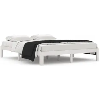 vidaXL Massivholzbett 200 x 200 cm Weiß