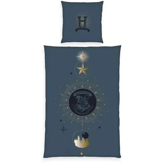 Herding Harry Potter mehrfarbig Baumwolle Blau 135 x 200 cm + 80 x 80 cm