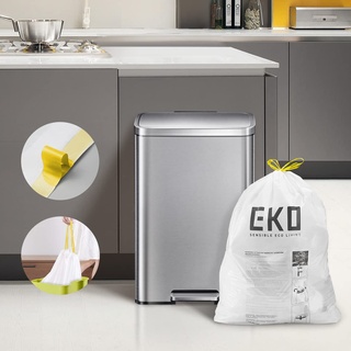 EKO Easy Dispense EK33706B Müllbeutel mit Kordelzug, extra stark, 40 l - 60 l, 60 Stück, Weiß