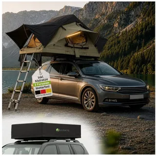 Juskys Autodachzelt Lago 120 x 210 cm Schwarz / Khaki