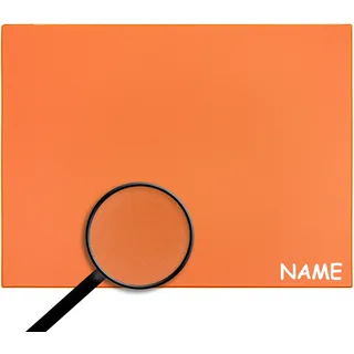 alles-meine.de GmbH XL große - Schreibtischunterlage/Unterlage - Größe & Modell & Farbwahl - 60 cm x 40 cm - Leder Effekt - orange - inkl. Name - abwischbar - rutschfest - Sch..