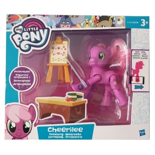My Little Pony Spielfigur Hasbro My Little Pony Bewegliche Ponys Puppen C135, (Packung, 3-tlg., Das Set enthält eine Spielfigur, Tafel und einen Zeigestab, der am Bein befestigt werden kann), Beweglich bunt