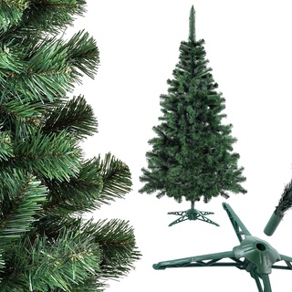 KADAX Künstlicher Weihnachtsbaum, Tannenbaum aus PVC-Folie, Naturgetreuer Christbaum 155-220cm, Kunsttanne mit stabilem Plastikständer, langlebige Kunsttannenbäume (Weihnachtself 220cm v2)