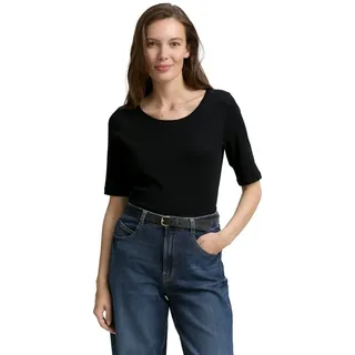 Tom Tailor T-Shirt mit großem Rundhalsausschnitt schwarz M (38)
