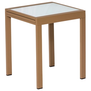 Gartentisch ausziehbar Metall/Glas L 65 cm