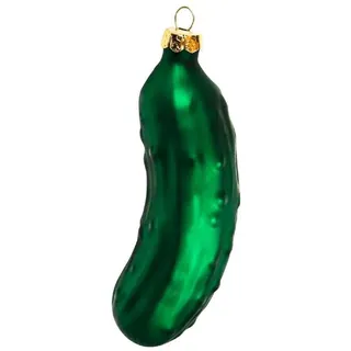 Gurke Weihnachtskugel Christbaumschmuck Glas Ø 3cm L 9,2cm Grün (1)