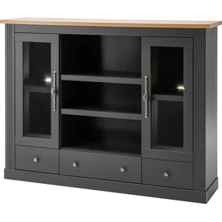 OTTO home Highboard Westminster S (Höhe ca. 122cm), im angesagten Landhaus-Look grau