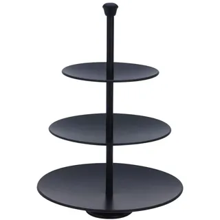 Excellent Houseware Etagere 3 Ebenen Ø25/20,5/16,5xH36,5cm Metall Schwarz