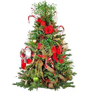 Laalu Weihnachtsbaum, Grün, Rot, Gold, Kunststoff, Tanne, 180 cm, Dekoration, Weihnachtsdekoration, Weihnachtsbäume & Zubehör