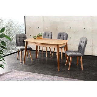 Skye Decor, Retro - 1192, Ausziehbarer Esstisch, Saphireiche, 100 % MDF, 130 x 80 x 75 cm - Braun