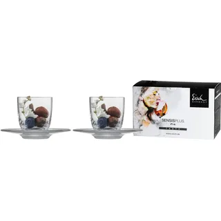 Set 2 Espressobecher 100ml mit satiniertem Teller 109/6 -im Geschenkkarton- SUPERIOR SENSIS PLUS Eisch Glas