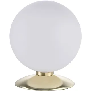 SellTec LED Tischleuchte, dimmbar über Tastdimmer, 3-Stufen Dimmer, Tischlampe, warmweiss, Nachttischlampe, rund, stahl