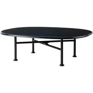 GUBI - Carmel Outdoor Lounge Tisch 87,5 x 70 cm, black semi matt / midnight black