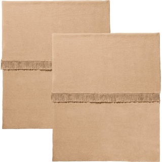 Plaid »Wohndecke 2er-Pack«, Erwin Müller, Baumwollmischung Uni beige|braun 150 cm x 200 cm