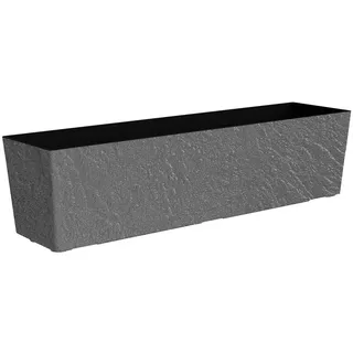 Dehner Blumenkasten Pflanzkasten Stone, Naturstein-Optik, verschiedene Größen, Kunststoff, mit integriertem Hydro-Power-Selbstbewässerungssystem grau