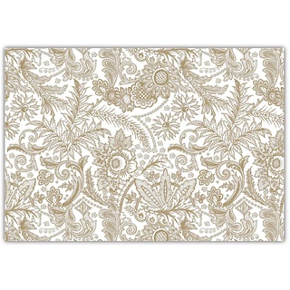 Platzset, AVA, Tischsets aus Papier 43x30cm Ornament Muster 50 Stück Weiß / Gold weiß
