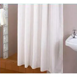 Hayrets Weißer Duschvorhang extra Breit 180x215 Überlänge für Badewanne und Dusche im Badezimmer, Badvorhang Anti-Schimmel und Wasserdicht aus Stoff 100% Polyester, Waschbar mit Vorhangringen